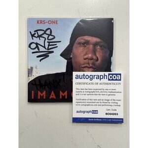 KRS one IMAMCRU12 Signed CD / Rare Autograph /Icon / Big Autograph COA ACOA #1